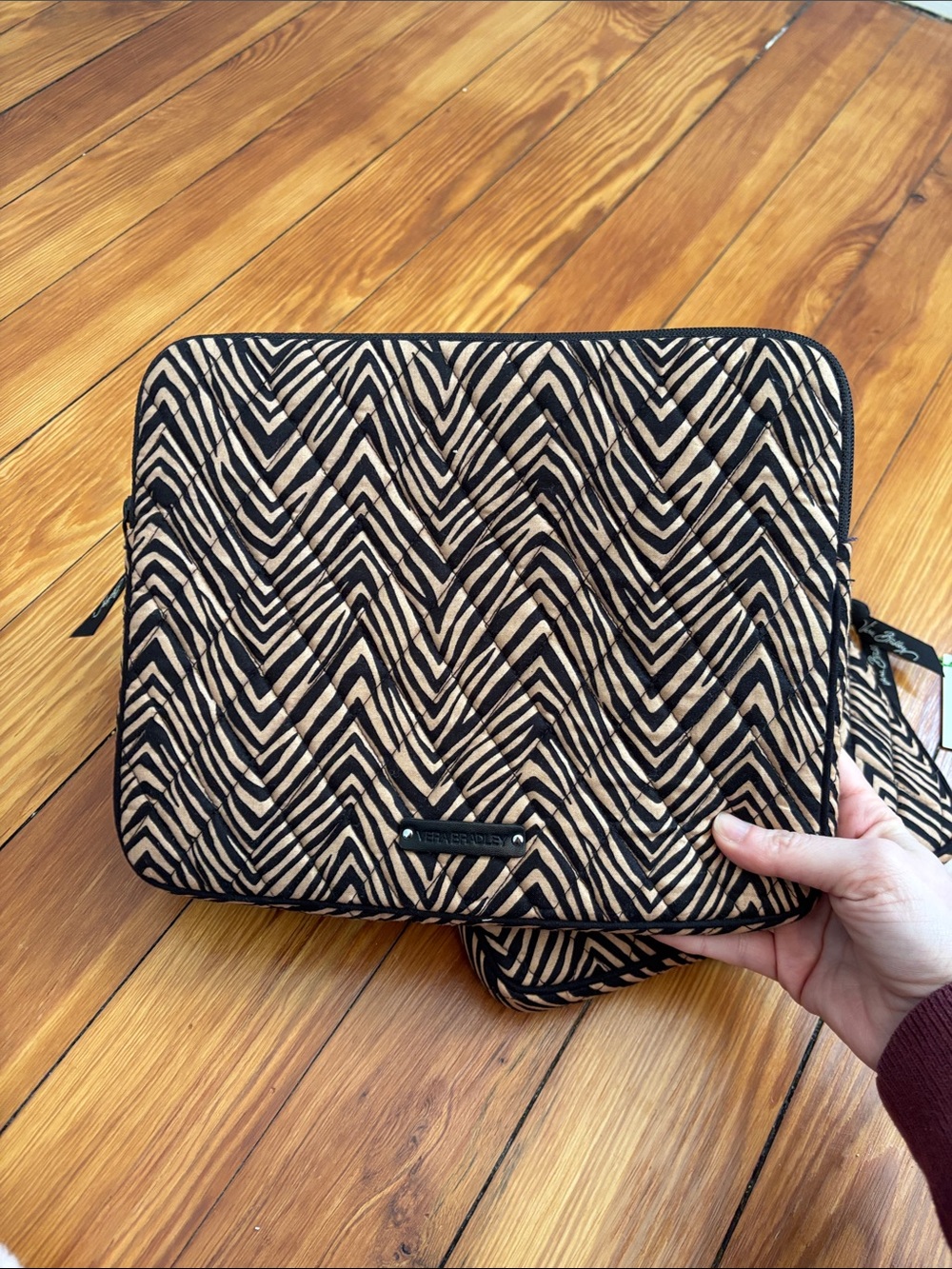 Vera Bradley Black & Cream Zebra-Pattern Quilted Pouches - 2pc Set - Picture 3 of 4